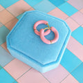 Pink Enamel Dipped Huggie - Cherry On Top Jewelry Co.