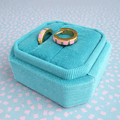Pink Striped Gold Huggies - Cherry On Top Jewelry Co.