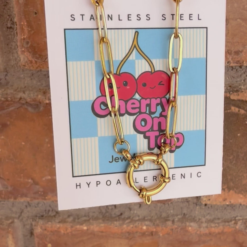 Golden Paperclip Chain Necklace