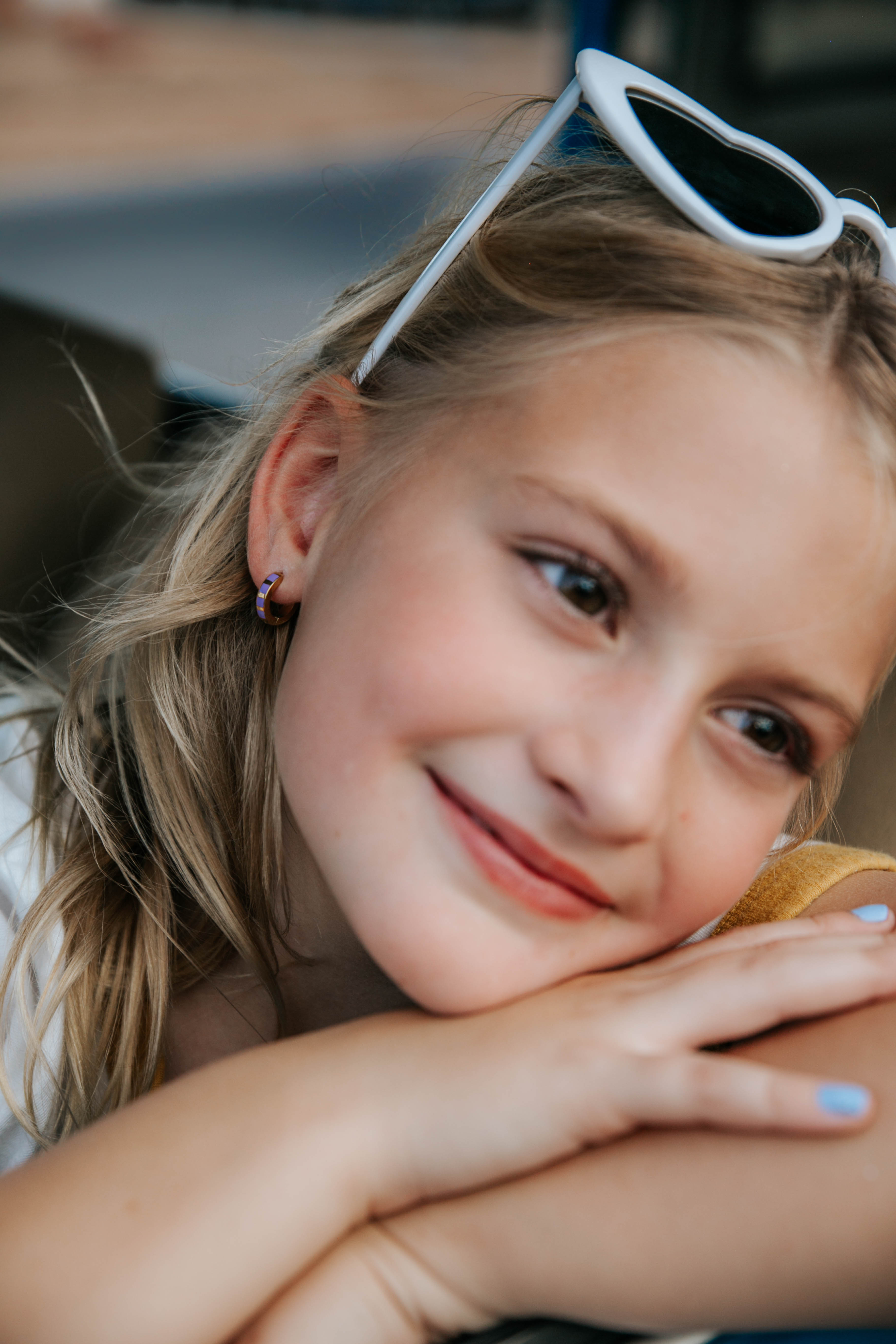 Purple Striped Gold Huggies - Cherry On Top Jewelry Co.