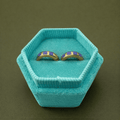 Purple Striped Gold Huggies - Cherry On Top Jewelry Co.