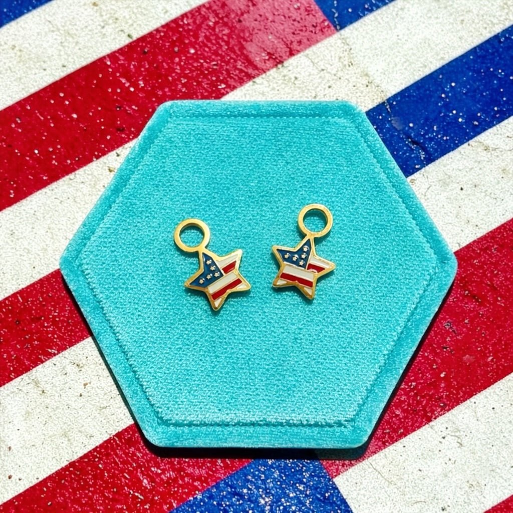 Red White and Blue Flag Charms - Cherry On Top Jewelry Co.