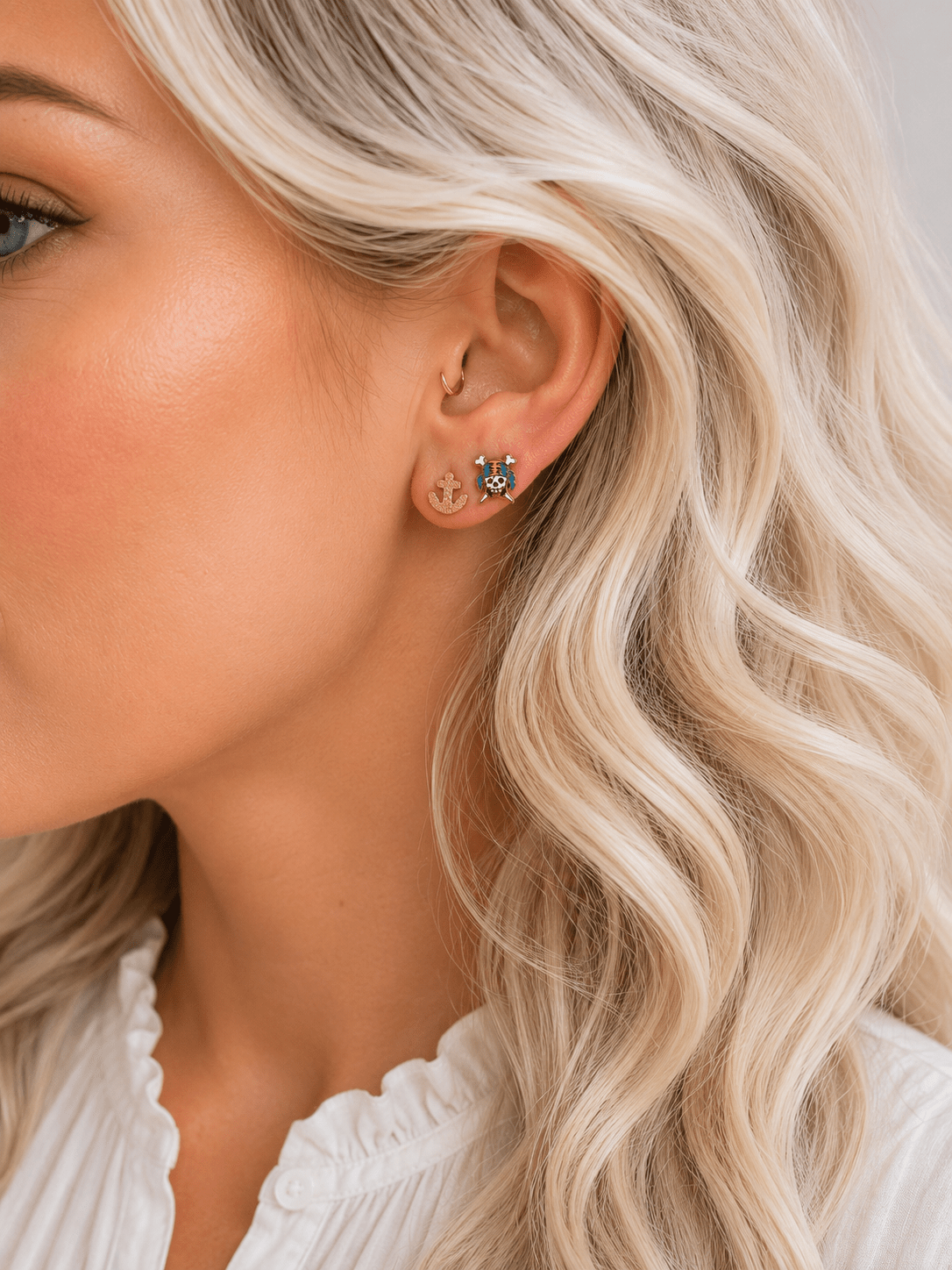 Shimmer Gold Anchor Screwbacks - Cherry On Top Jewelry Co.