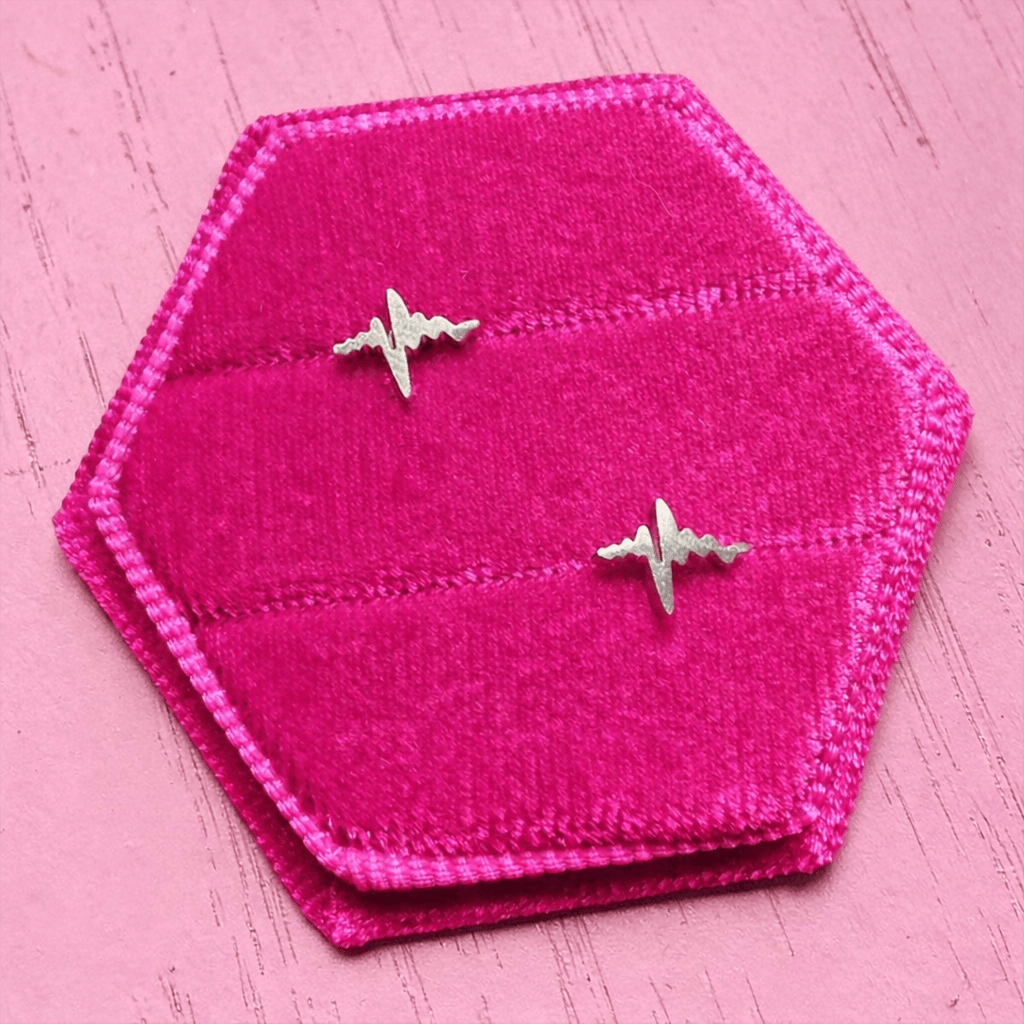 Silver Heartbeat Screwbacks - Cherry On Top Jewelry Co.