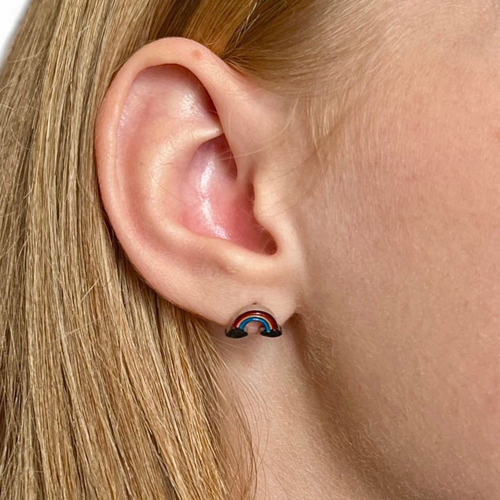 Silver Rainbow Screwbacks - Cherry On Top Jewelry Co.