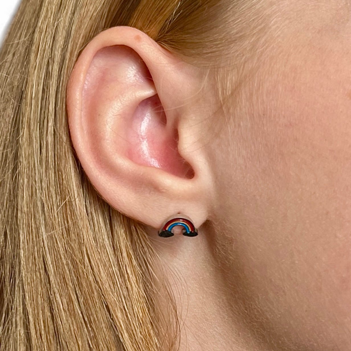 Silver Rainbow Screwbacks - Cherry On Top Jewelry Co.
