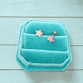 Steel Pastel Pink Star Screwbacks - Cherry On Top Jewelry Co.