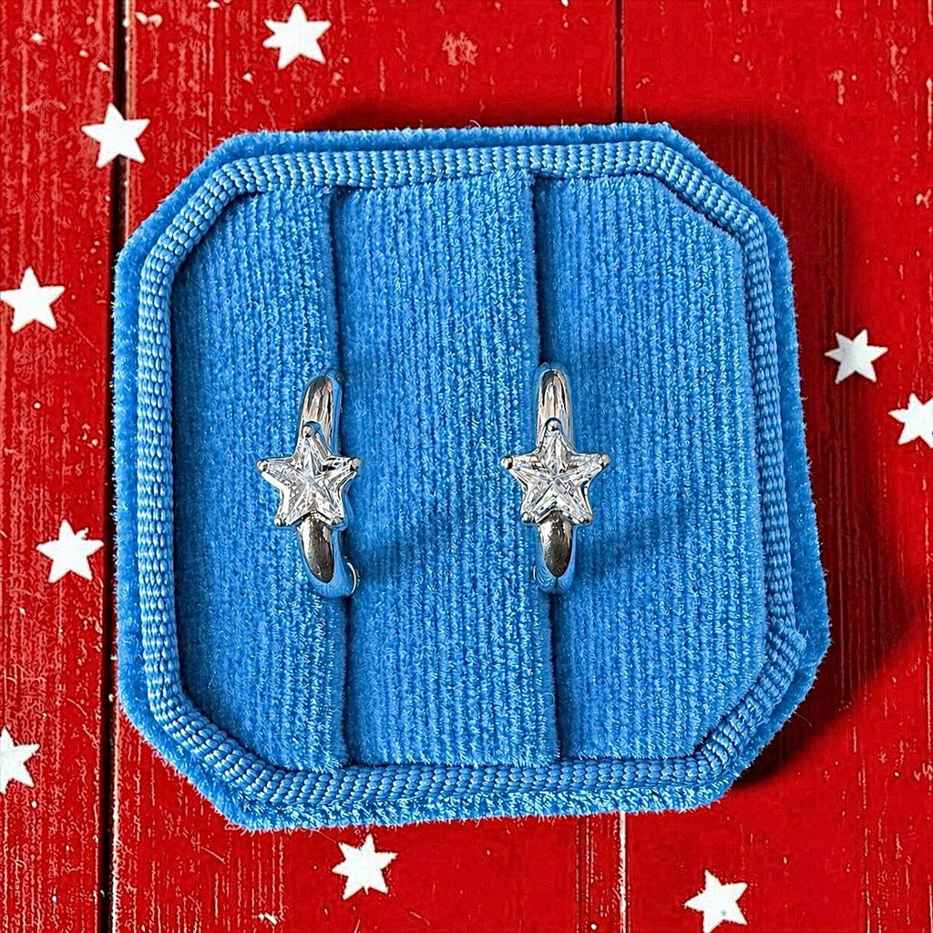 Steel Star Huggies - Cherry On Top Jewelry Co.