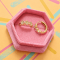 Three Flower Shaped Zirconia Huggies - Cherry On Top Jewelry Co.