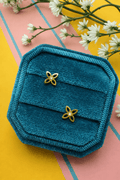 Trendy Gold Zirconia Flower Screwbacks - Cherry On Top Jewelry Co.