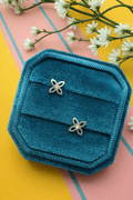 Trendy Steel Zirconia Flower Screwbacks - Cherry On Top Jewelry Co.