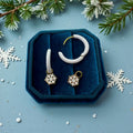 White Huggies & Snowflake Charms - Cherry On Top Jewelry Co.